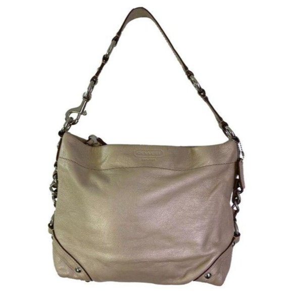 Coach Large Cream Leather Hobo Bag - Picture 1 of 8